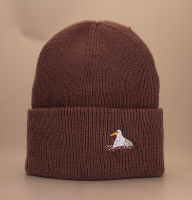 Stigbergets Beanie with seagull - Brown - Stigbergets Bryggeri