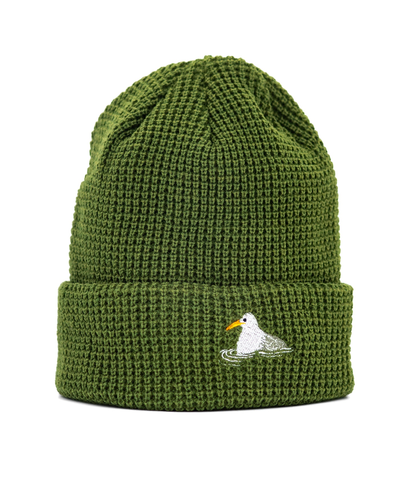 Mössa våffelstickad - Mossgrön