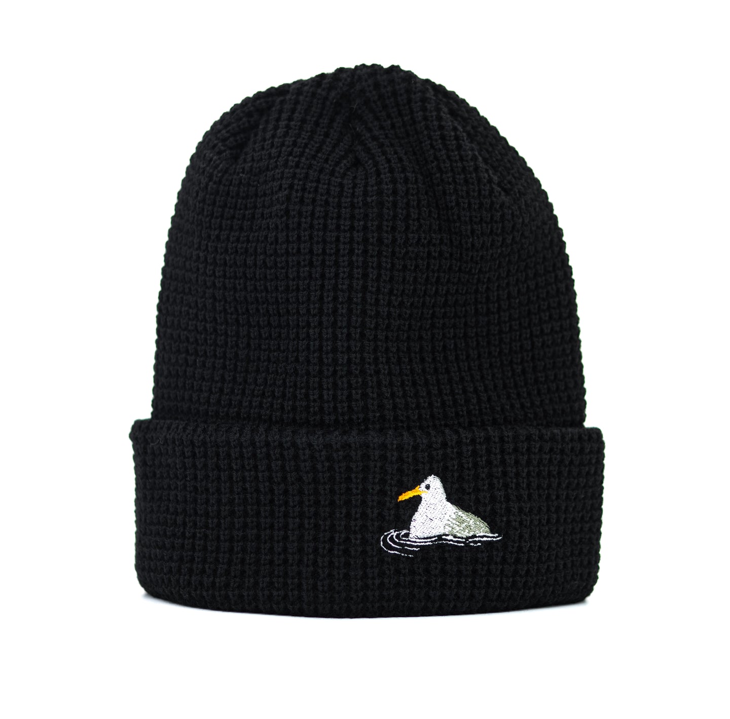 Mössa våffelstickad - Nattsvart