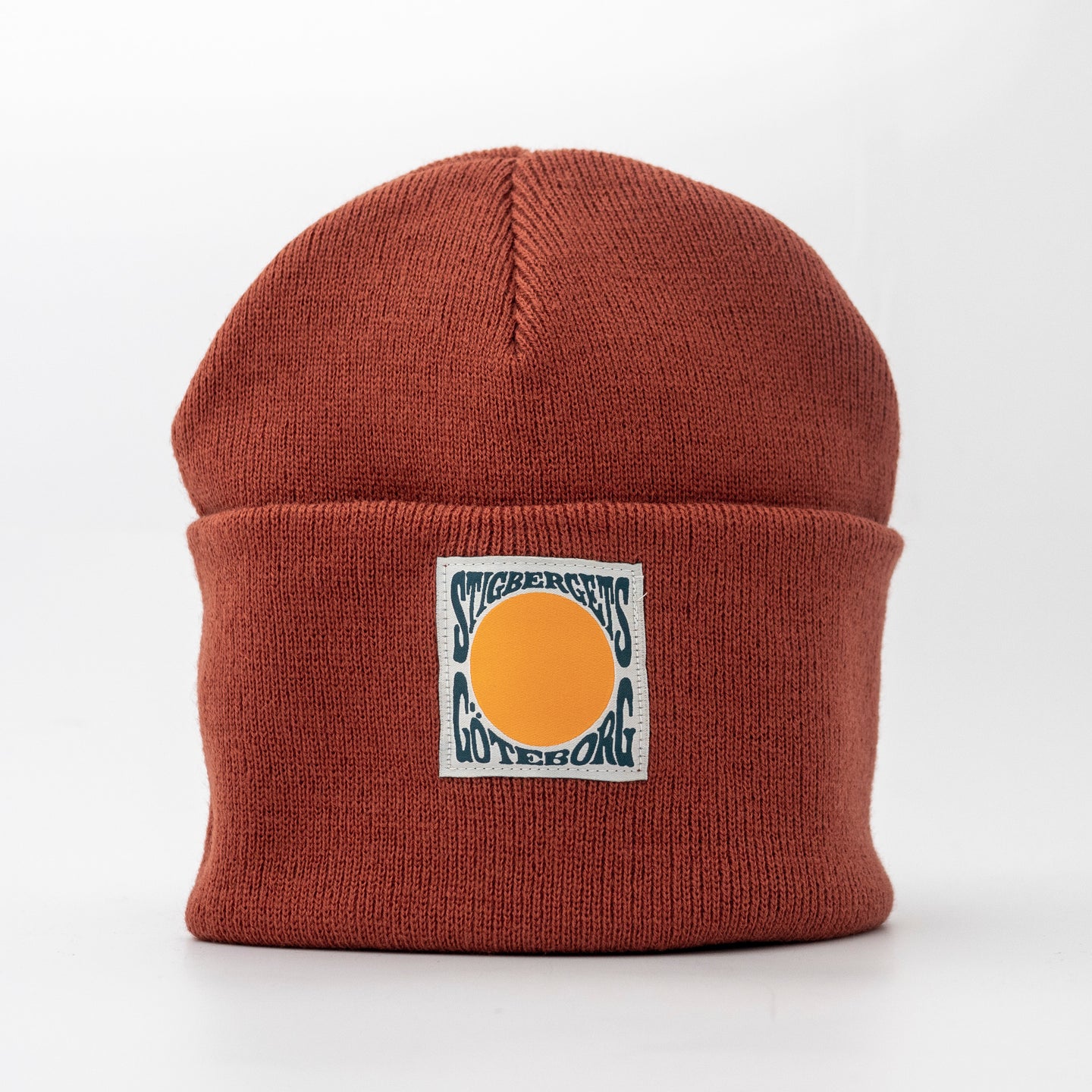 Beanie with patch  - Rusty Red
